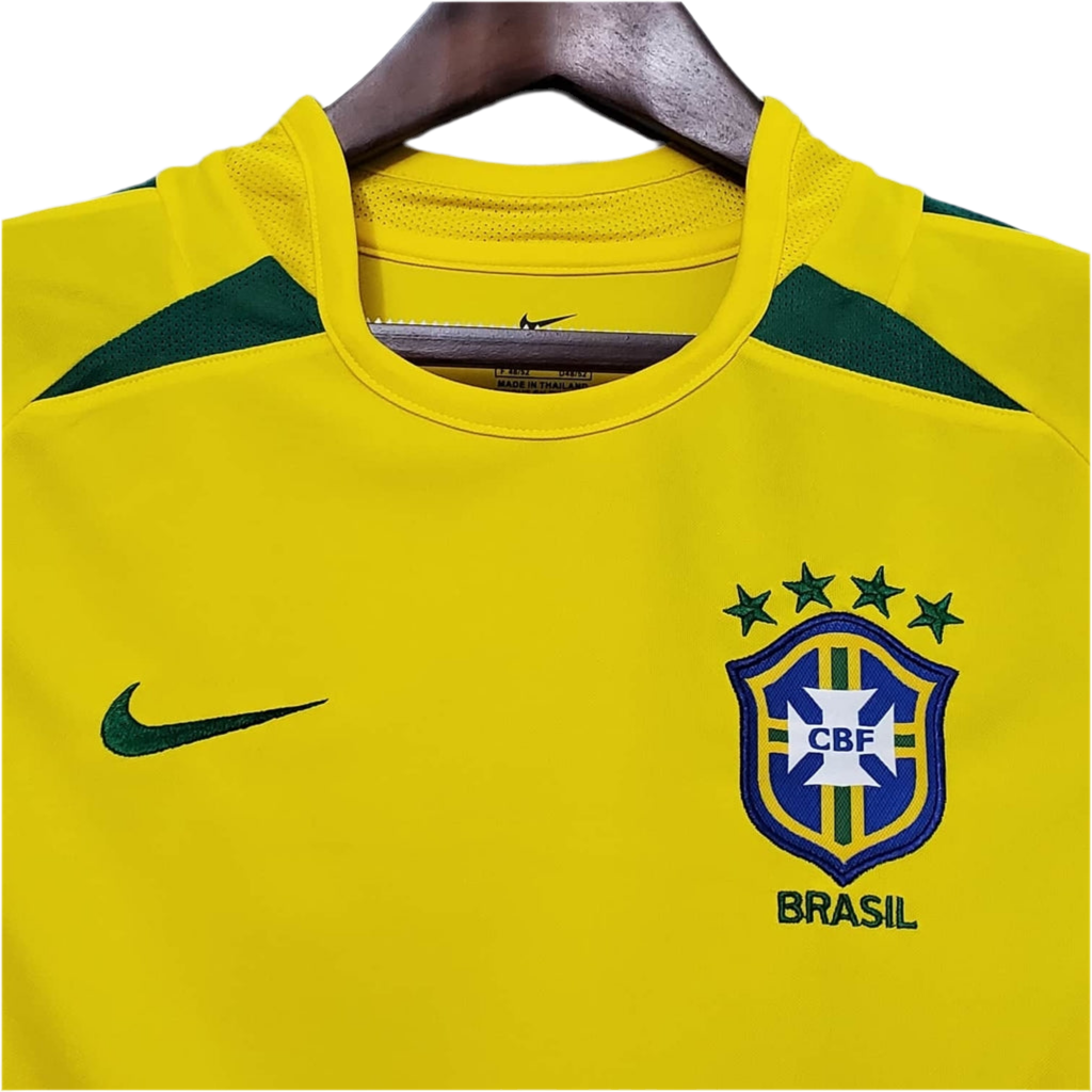 Camisola Seleção Brasileira Retrô 2002 Amarela -