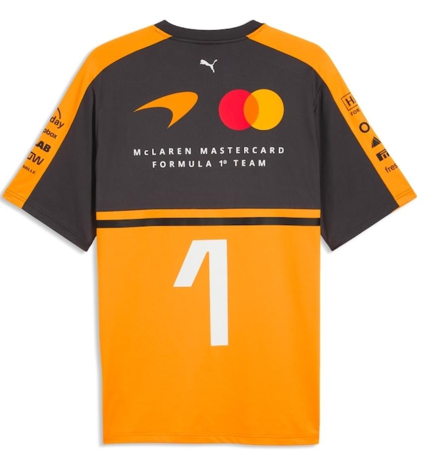 Camisola McLaren F1 Team Replica 2025 – Laranja/Preto