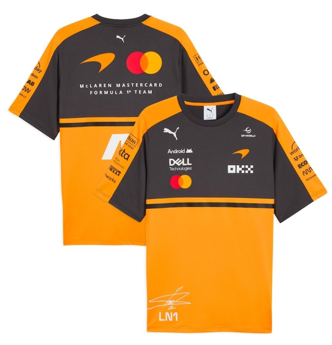 Camisola McLaren F1 Team Replica 2025 – Laranja/Preto