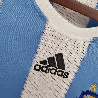 Camisola Argentina Retrô 2010 Azul e Branca