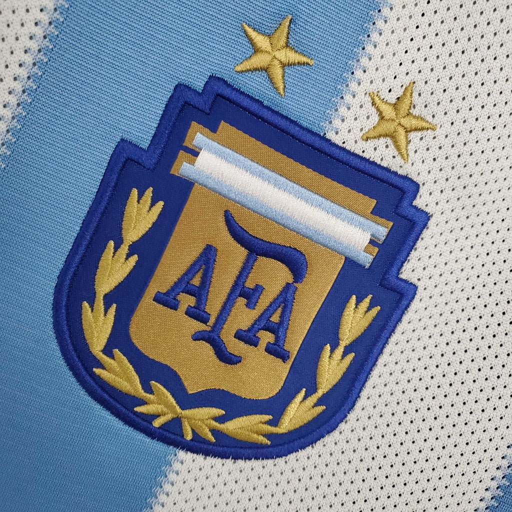 Camisola Argentina Retrô 2010 Azul e Branca