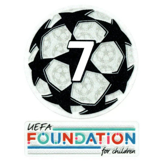 Patch Vencedor da UCL Starball 7 vezes + conjunto de patches da UEFA Foundation - 21/22